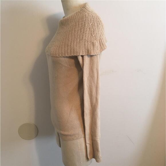 Magaschoni MAG Tan Fold Down Shawl Collar Sweater M - Picture 2 of 6